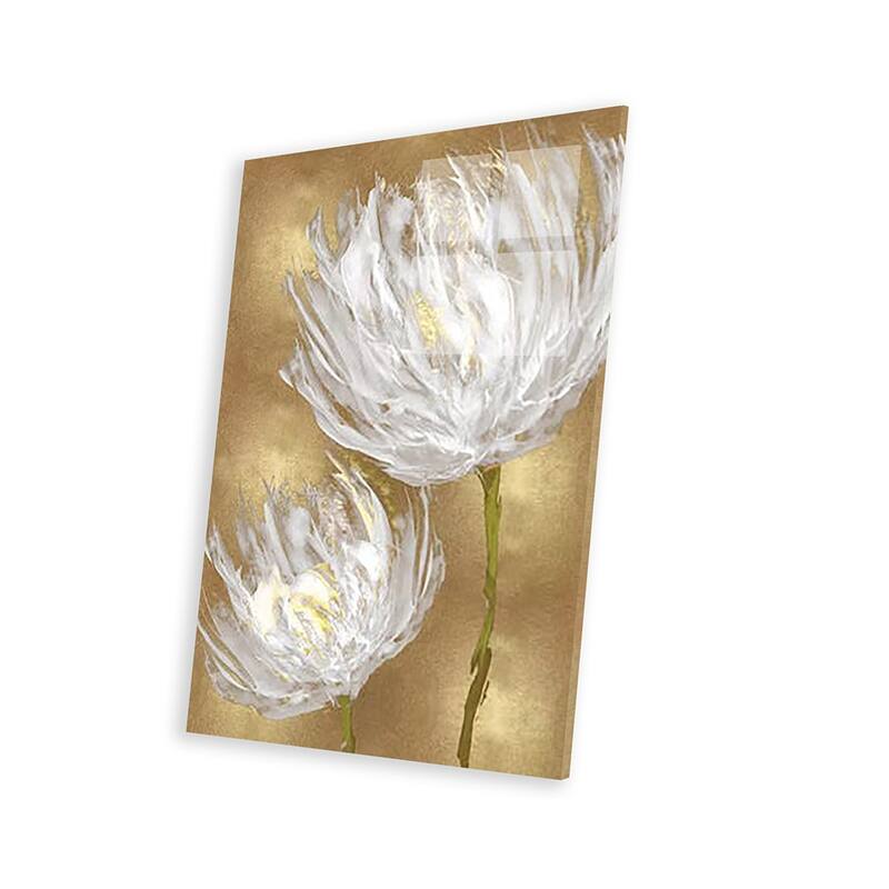 Tulips on Gold II Print On Acrylic Glass by Vanessa Austin