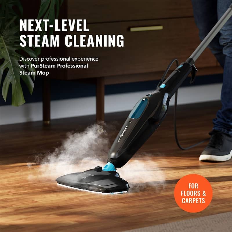 PurSteam Professional Steam Mop, Multi-Surface Floor Cleaner for Hardwood, Fast Heating, Lightweight & Chemical-Free Cleaning