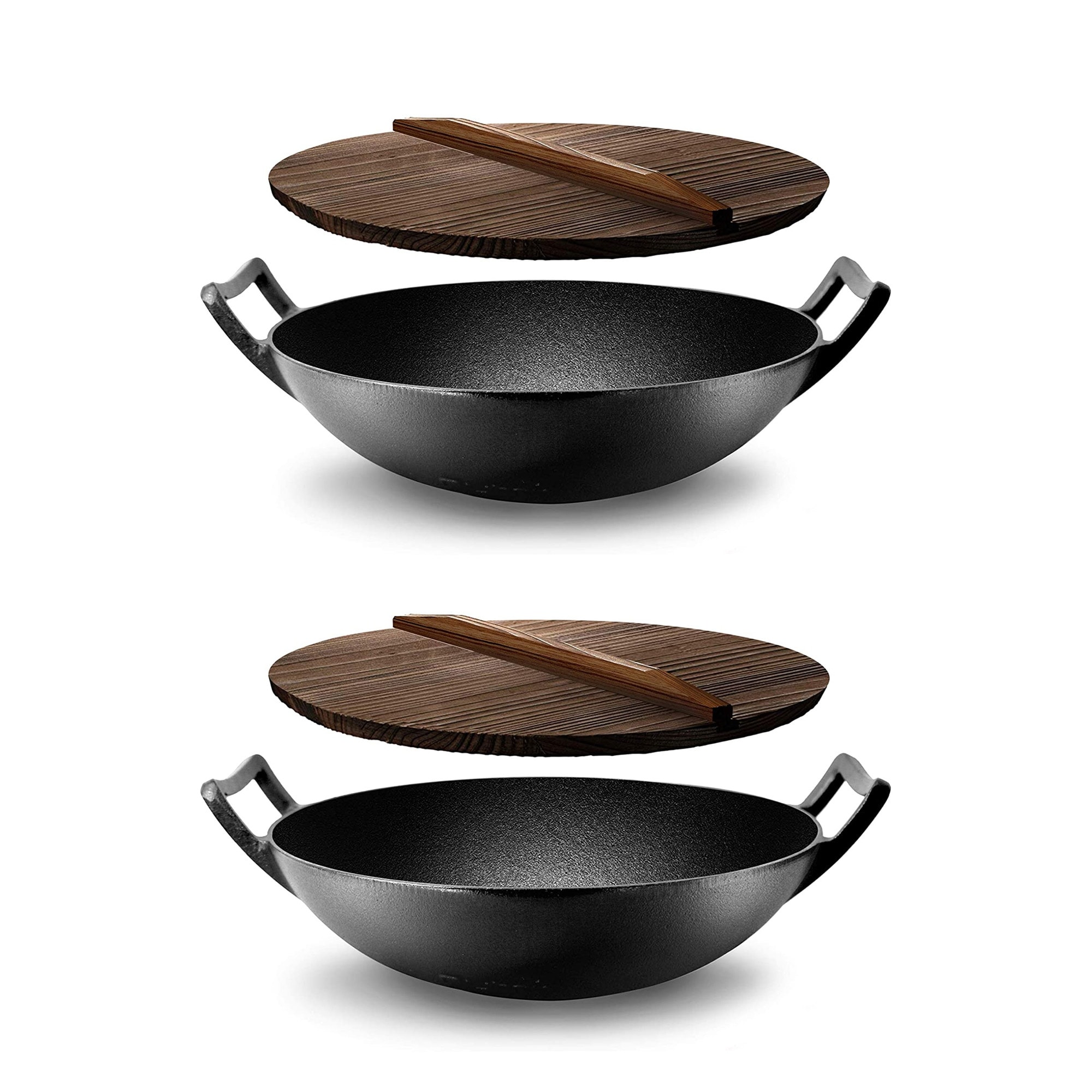 NutriChef 2-in-1 Pre-Seasoned Non-Stick Cast Iron Double Dutch Oven and  Skillet Lid