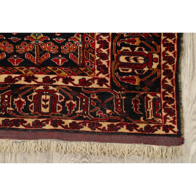 Vintage Madder Vegetable Dye Sarouk Farahan Persian Area Rug Handmade - 4'1" x 5'6"