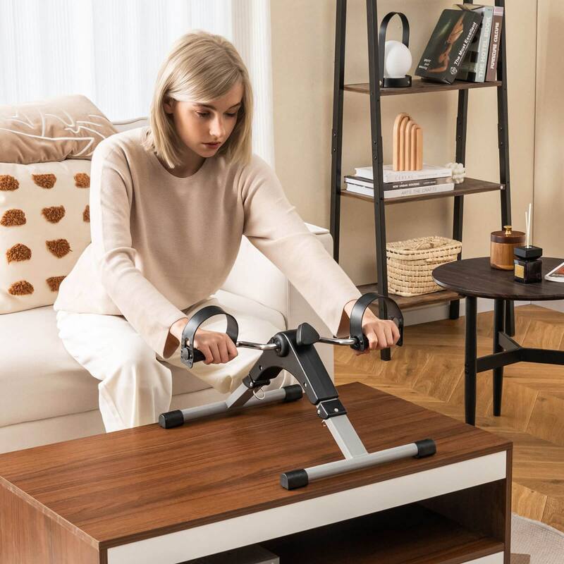 Costway Portable Desk Bike Peddler Machine with Adjustable Resistance - See Details