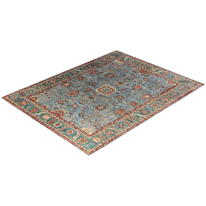 Serapi One-of-a-Kind Hand-Knotted Area Rug - Light Blue, 9' 0" x 11' 10" - 9' 0" x 11' 10"
