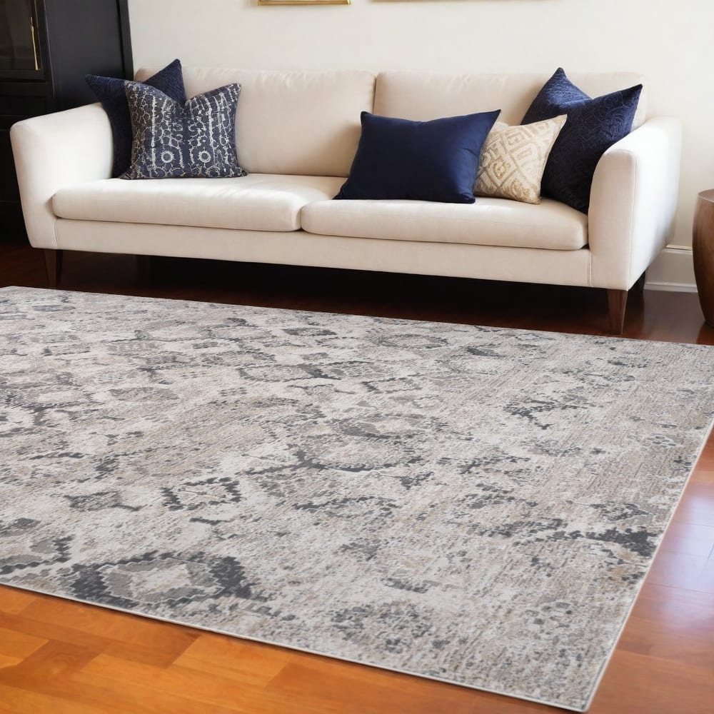 Bigi Distressed Abstract Modern Stain Resistant Woven Area Rug By HomeRoots