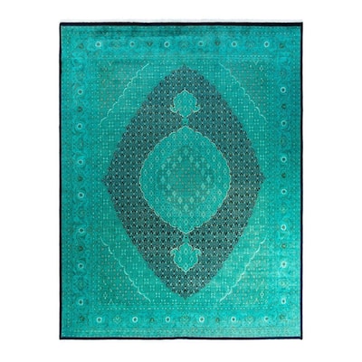 Fine Vibrance One-of-a-Kind Hand-Knotted Area Rug - Blue, 8' 2" x 10' 5" - 8' 2" x 10' 5"