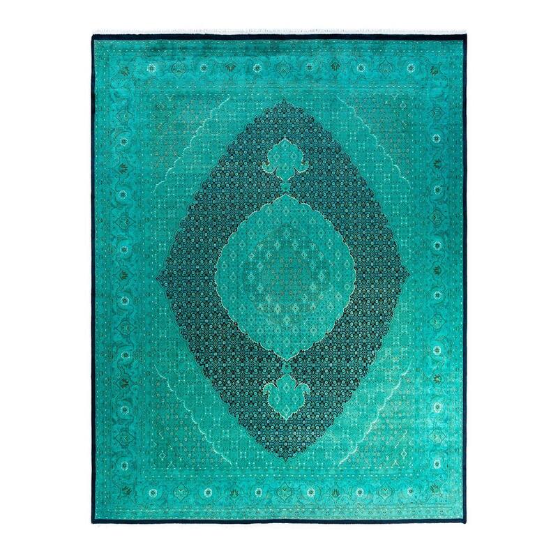 Fine Vibrance One-of-a-Kind Hand-Knotted Area Rug - Blue, 8' 2" x 10' 5" - 8' 2" x 10' 5"