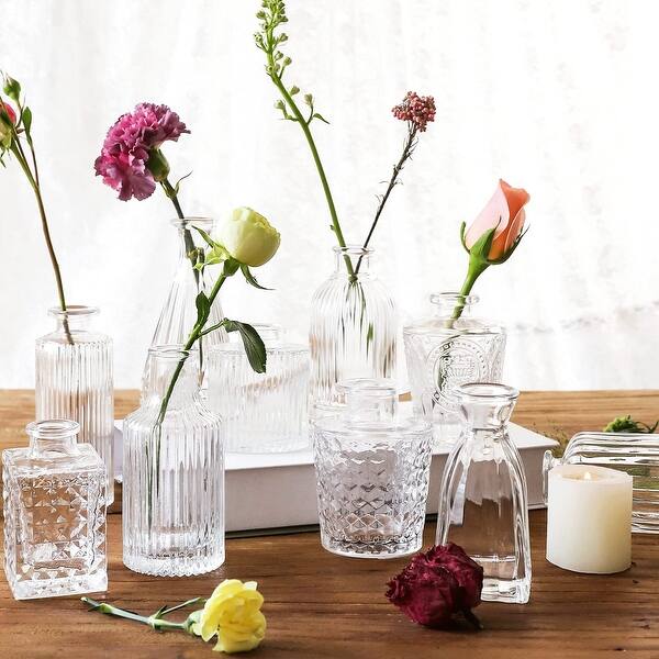 Glass Bud Vases Set Of 25, Small Mini Vases For Flowers Clear Bud Vases