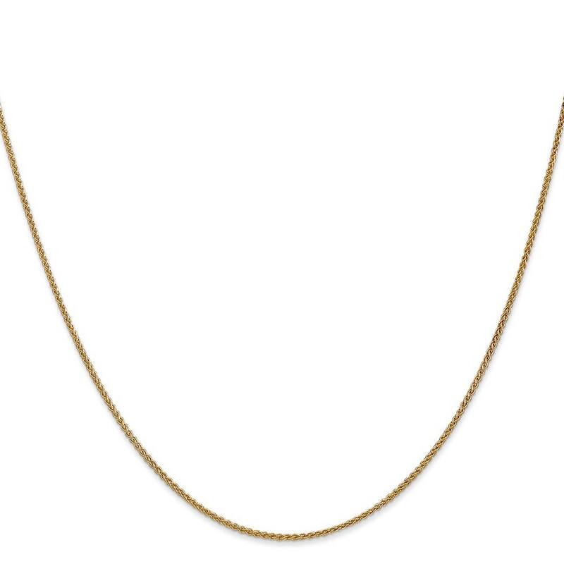 Curata 10k Yellow Gold Solid 1.2mm Polished Wheat Chain Necklace (Lobster) Options: 16 18 20 24