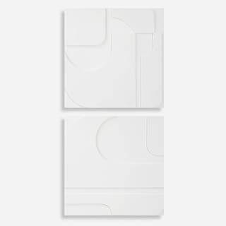 Uttermost Contours White Wall Decor, Set of 2 - 24"H x 24"W x 1.38"D