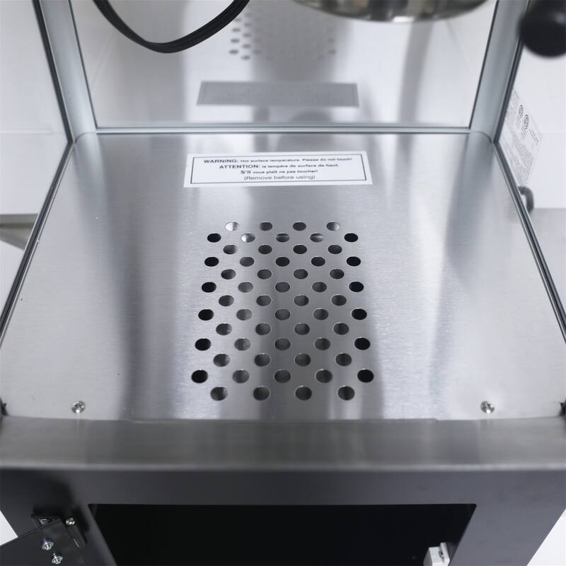 8oz Popcorn Machine with Cart, Stainless Kettle and Warming Deck