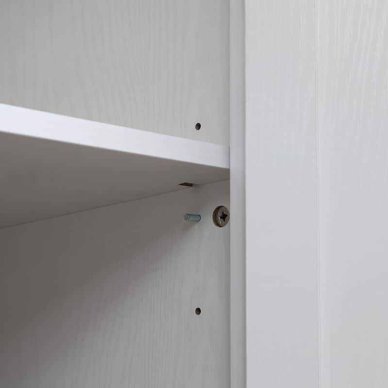 Freestanding 4-Door Kitchen Pantry with 4-Tiers and Adjustable Shelves
