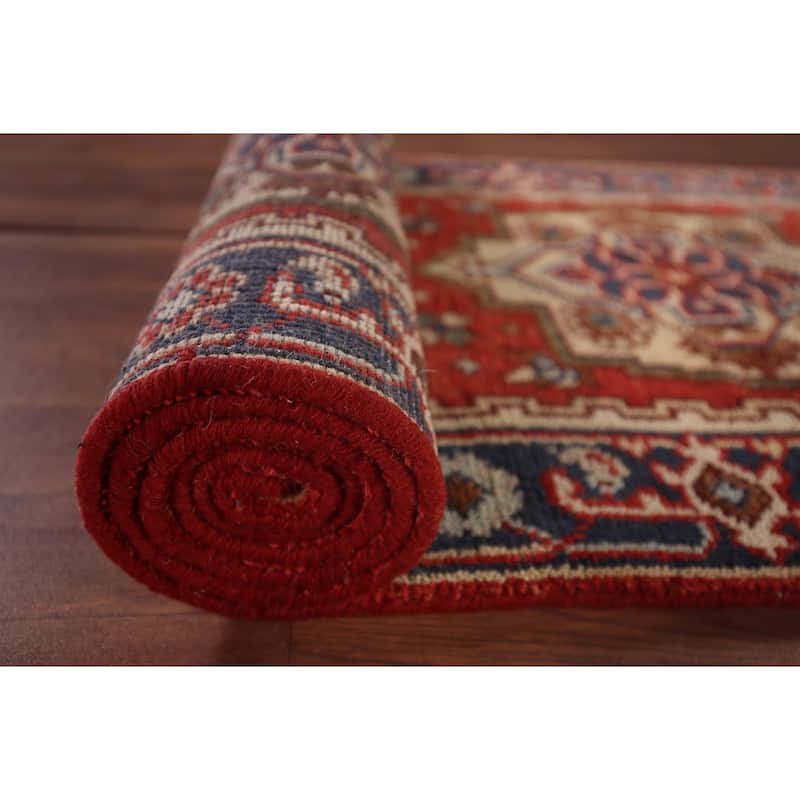 Geometric Heriz Serapi Runner Rug Handmade Wool Carpet - 2'5"x 7'10"