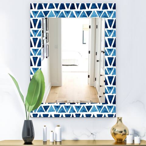 Designart 'Triangular Colourfields 9' Modern Mirror - Printed Wall Mirror