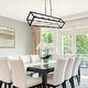 preview thumbnail 4 of 7, Modern Farmhouse 5-Light Geometric Chandeliers Black Gold Glass Island Light for Dining Room - 41.5"L x 20"Wx 23.5"H