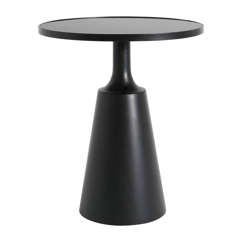 Christopher Knight Home - Lunaro Modern Marble Pattern Top/ Round Glass Top Round Side Table with Black Iron Base