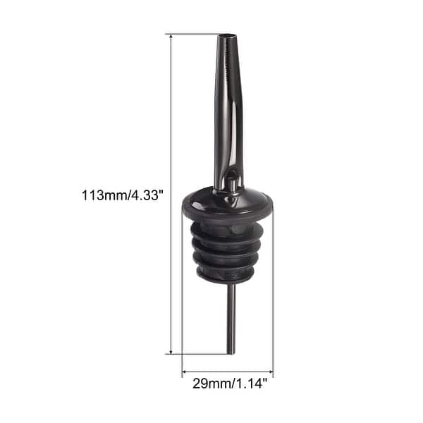 6x Stainless Steel Liquor Pourer Wine Bottle Pour Spout Stopper, Black