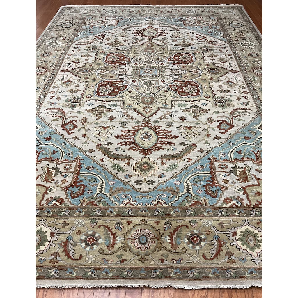 HERAT ORIENTAL Hand-knotted Indo 9' x 12'3 Serapi Wool Rug - 9' x 12'3"
