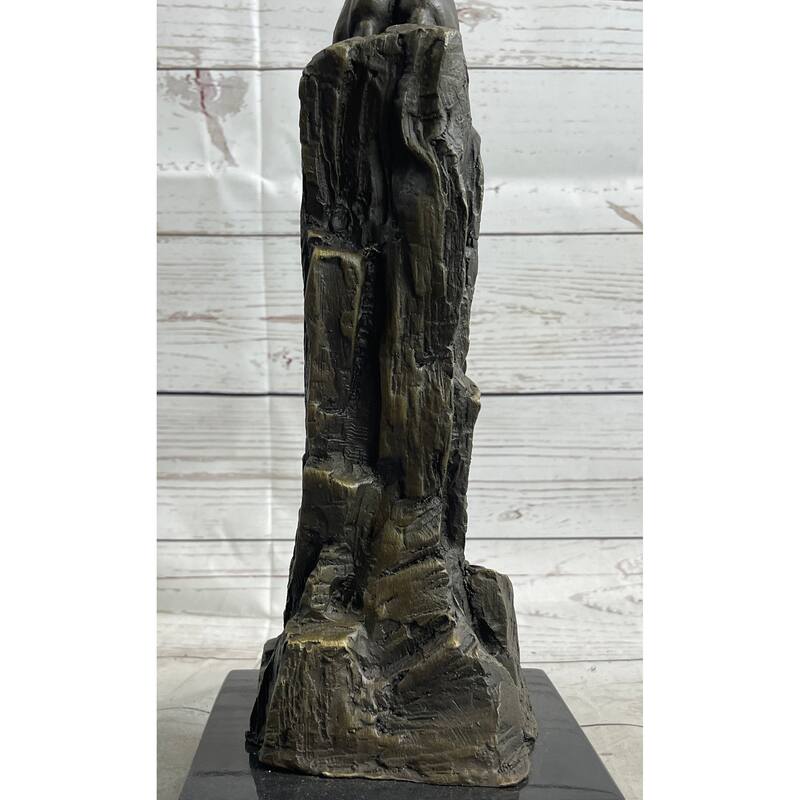 Panther Cougar Mountain Lion Cat Leaping Pouncing Down Bronze Sculpture Statue Art