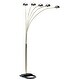 HomeRoots84" Brass 5 Arc Floor Lamp With Gold Dome Shade - 45 - Bed ...