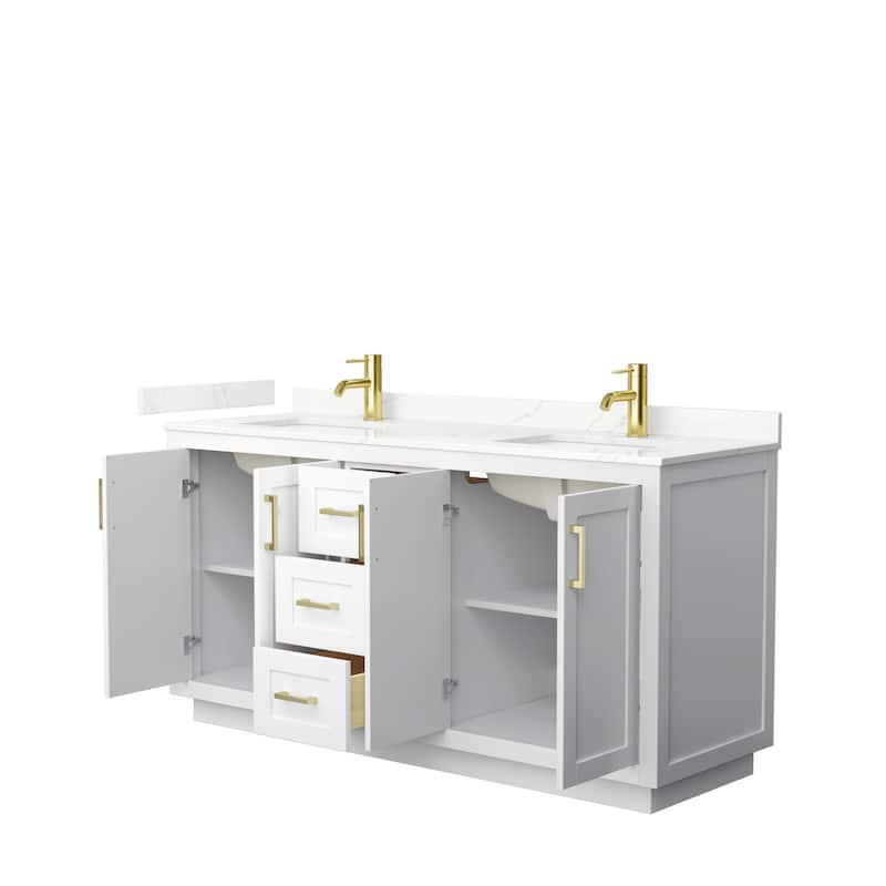 Miranda 66-inch Double Vanity, Quartz Top