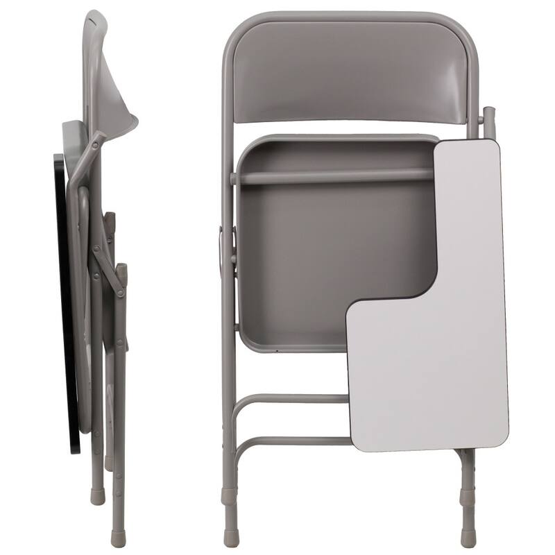 2 Pack Premium Steel Folding Chair with Left Handed Tablet Arm - 19.75"D x 18.5"W x 30"H