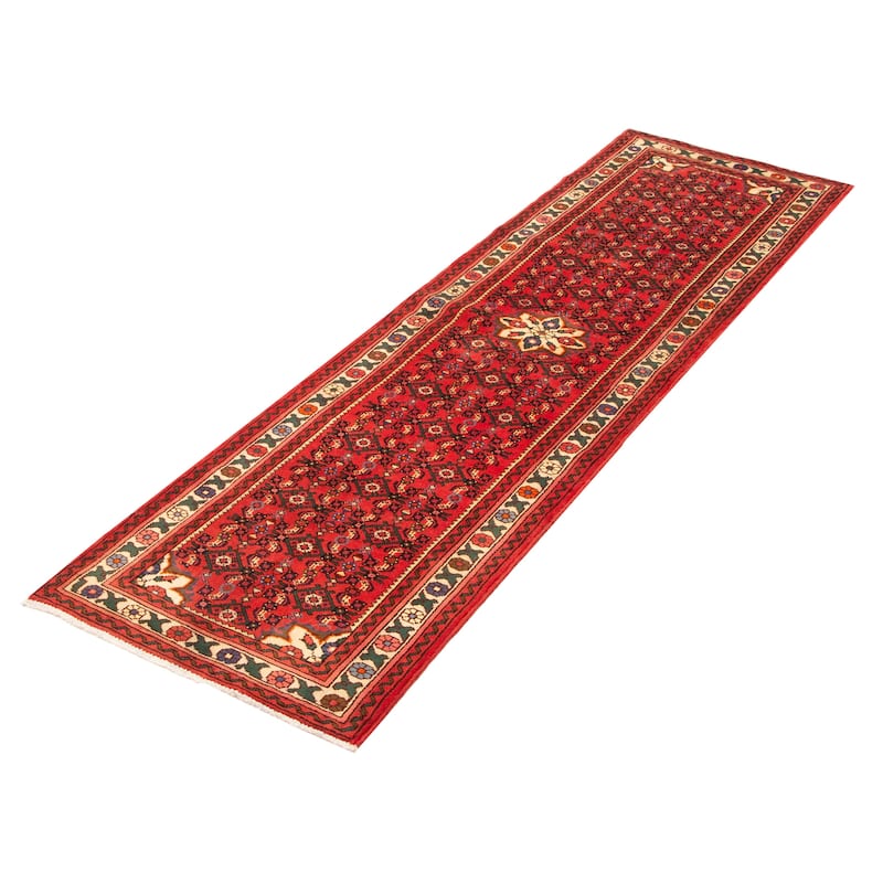 ECARPETGALLERY Hand-knotted Andelz Red Wool Rug - 2' 9" x 9' 7"