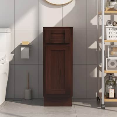 Vanity Art 12 Inch Bathroom Vanity Base Cabinet Single Right Offset Solid Wood Small Bathroom Storage Floor Cabinet