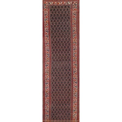 Pre-1900 Antique Malayer Persian Runner Rug Hand-Knotted Wool Carpet - 3'6"x 16'1"
