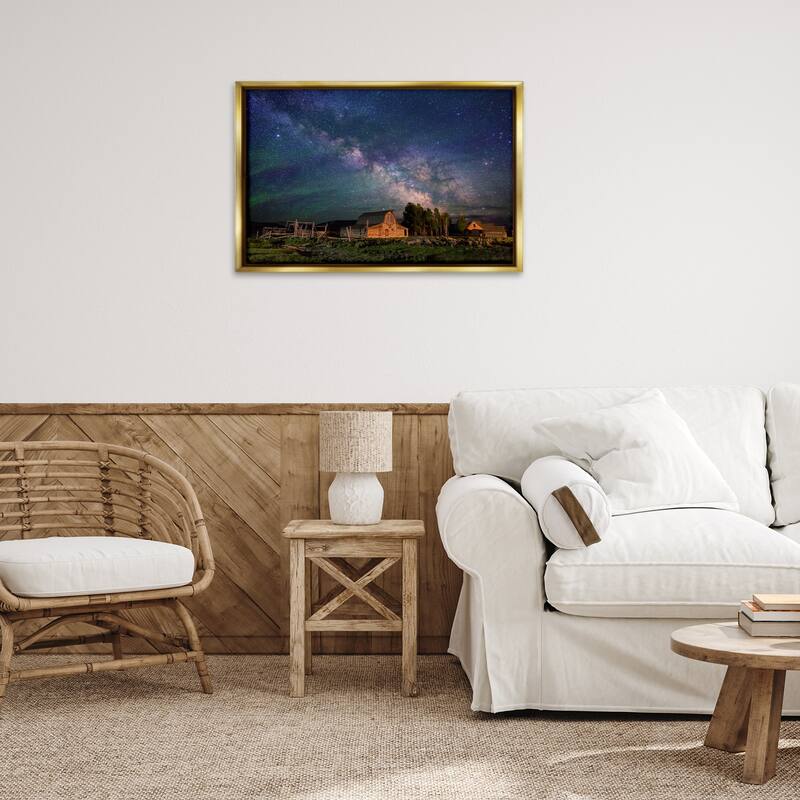 Stupell Nebula Sky over Farm Scene Framed Floater Canvas Wall Art Design By Royce Bair