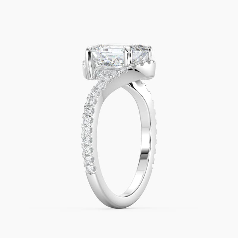 Auriya 14k Gold Asscher-cut Lab Grown Diamond Bypass Engagement Ring 1.00 to 5.00 ct. tw. (F-G, VS)