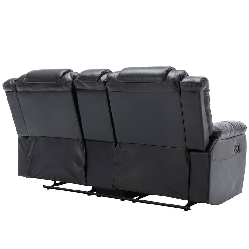 2 Seater Home Theater Recliner Manual Recliner Chair with a Storage Box and Two Cup Holders for Living Room,Bedroom