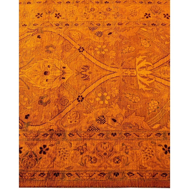 Fine Vibrance, One-of-a-Kind Hand-Knotted Runner Rug - Gold, 2' 6" x 13' 5" - 2' 6" x 13' 5"