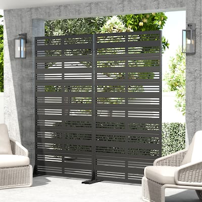 Dovelina 6ft.Outdoor Freestanding Metal Privacy Screen Decorative Garden Fence - 72"x35"