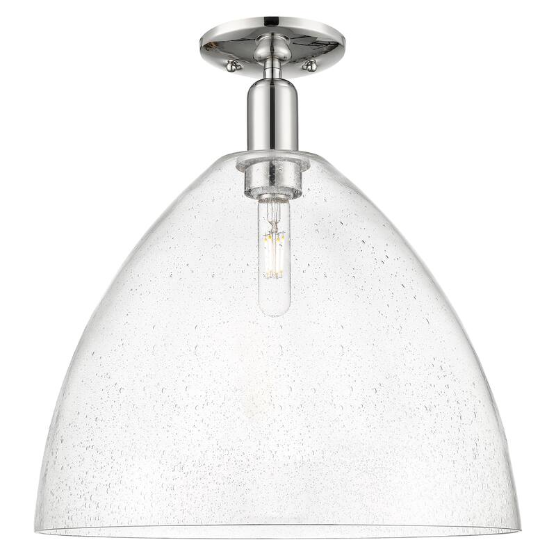 Innovations Lighting Endless Possibilities Arcadia - Bristol - 1 Light 16" Semi-Flush Mount - Polished Nickel/Seedy