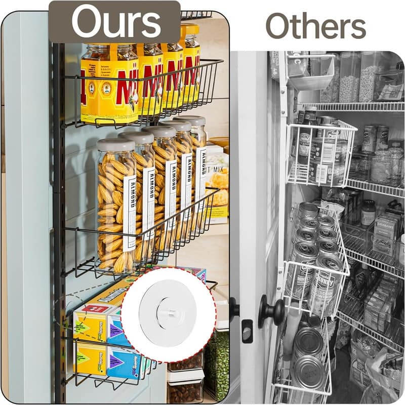 Adjustable Metal Over the Door Pantry Organizer Rack 6Tier - 5.82"D x 16.9"W x 4.72"H