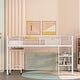 preview thumbnail 3 of 13, White Twin Metal Loft Bed with Desk & Shelves
