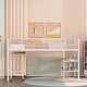 preview thumbnail 3 of 13, White Twin Size Metal Loft Bed with Desk and Shelves for Kids