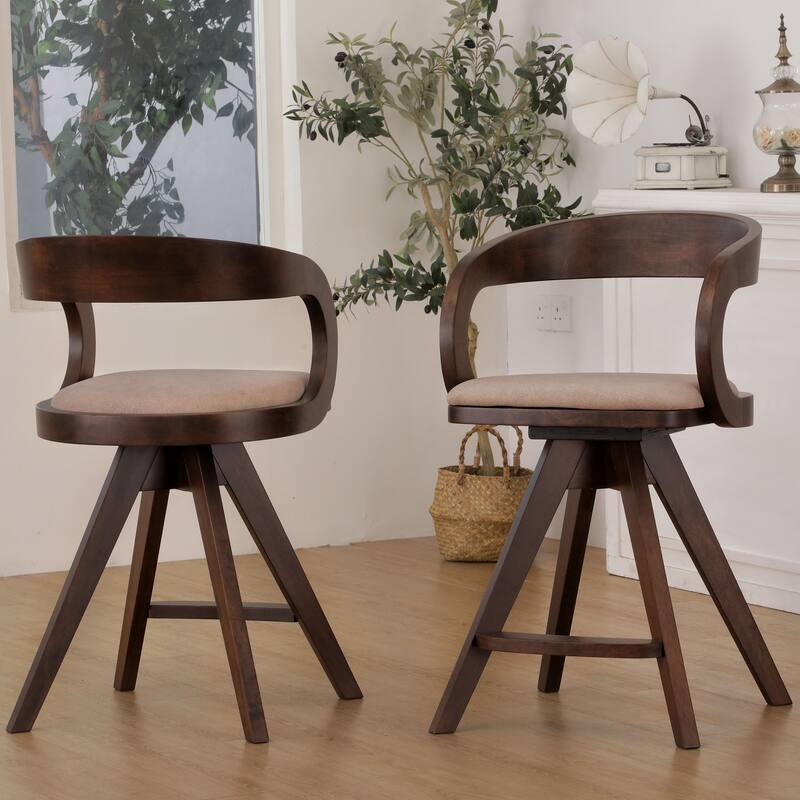 Furniture of America Abigail IX Mid-Century Modern 5-Piece Walnut 53-inch 2-Leaf Extendable Counter Height Dining Set
