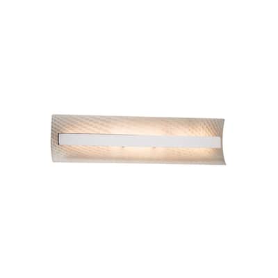Justice Design Fusion Contour 21-inch Polished Chrome ADA LED Wall/ Bath Bar, Weave Shade