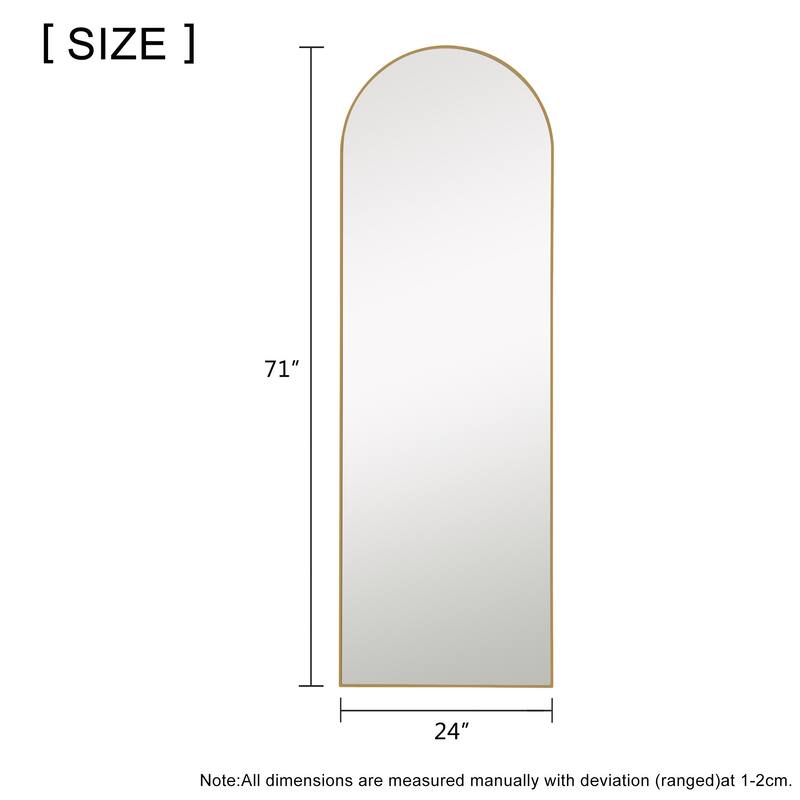 Arched Mirror Full-length Floor Mirror with Standing