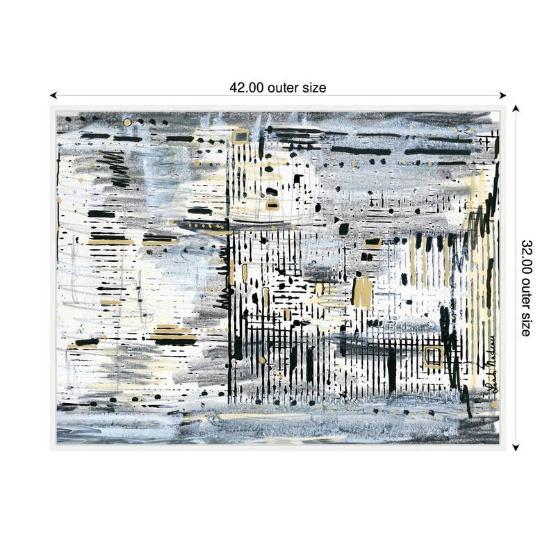 Kate and Laurel Sylvie Brookyln Bridge Horizontal Framed Canvas by Leah Nadeau