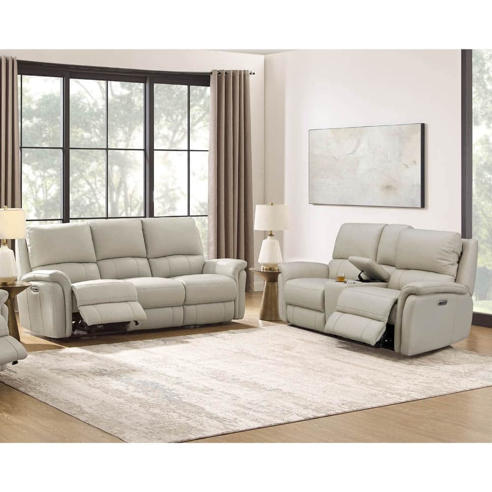 Hydeline Erindale Zero Gravity Power Recline and Headrest Top Grain Leather Sofa and Loveseat