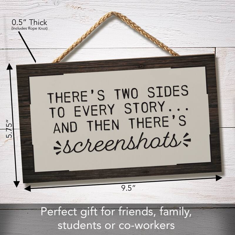 Screenshots Hanging Wood Sign 9.5" x 5.75" Made in the USA - Multi