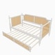 preview thumbnail 7 of 8, Traditional Style Rattan Twin Size Daybed with Twin Size Trundle ,Antique White