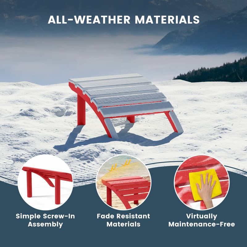 Polytrends Coastline Outdoor Poly Adirondack Ottoman