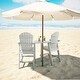 preview thumbnail 14 of 29, Rustic 2 Pieces Adirondack Chair Outdoor Barstools with Connecting Tray and Umbrella Hole
