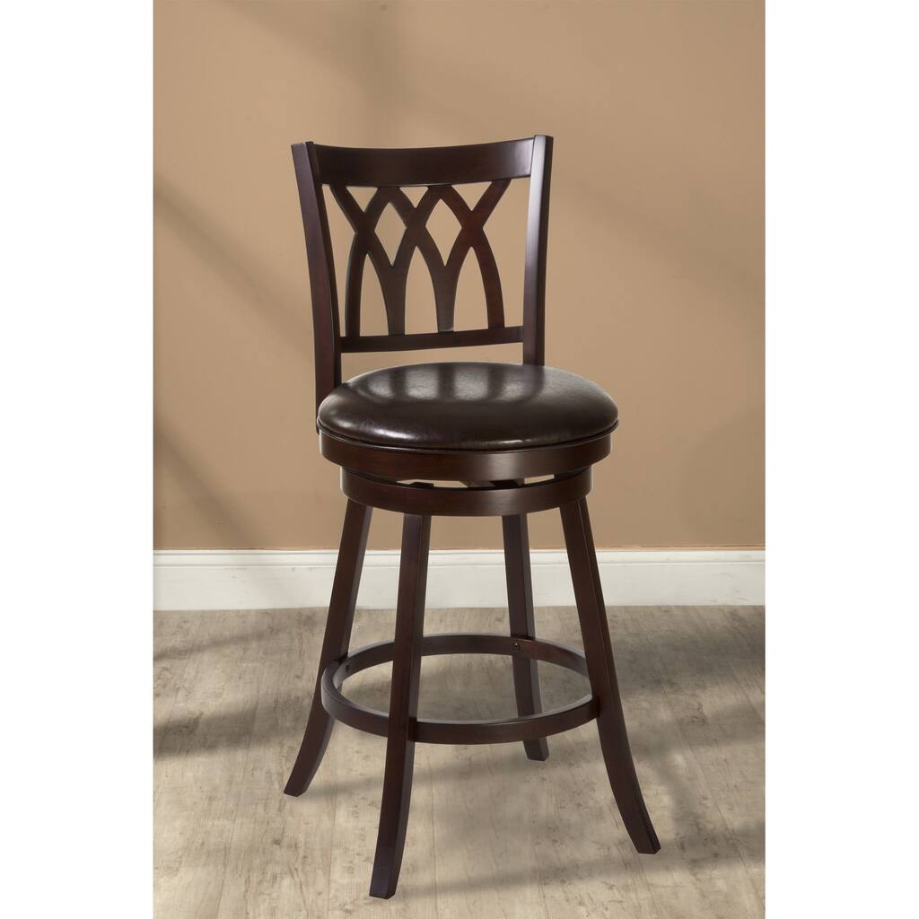 Tateswood Wood Bar Height Swivel Stool, Cherry