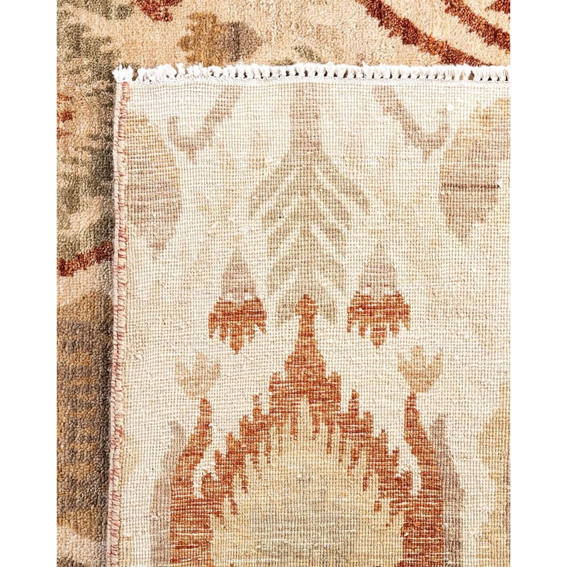 Ikat One-of-a-Kind Hand-Knotted Area Rug - Beige, 7' 10" x 10' 1" - 7' 10" x 10' 1"