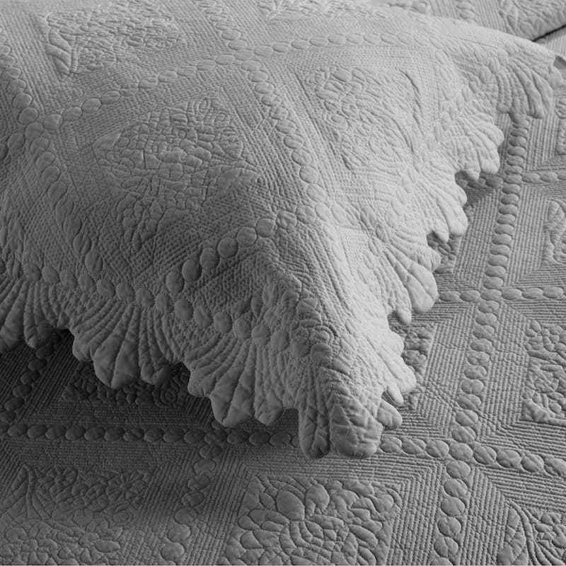 MarCielo 3Pcs 100% Cotton Oversized Quilt Bedspread Coverlet Set TK