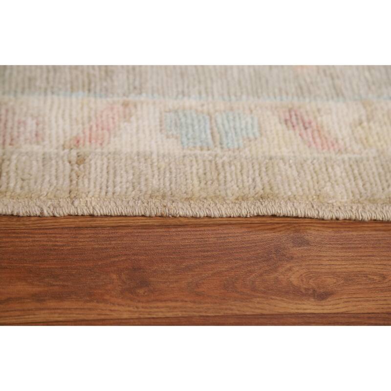 Vegetable Dye Oushak Oriental Large Rug Handmade Wool Carpet - 10'2"x 13'7"