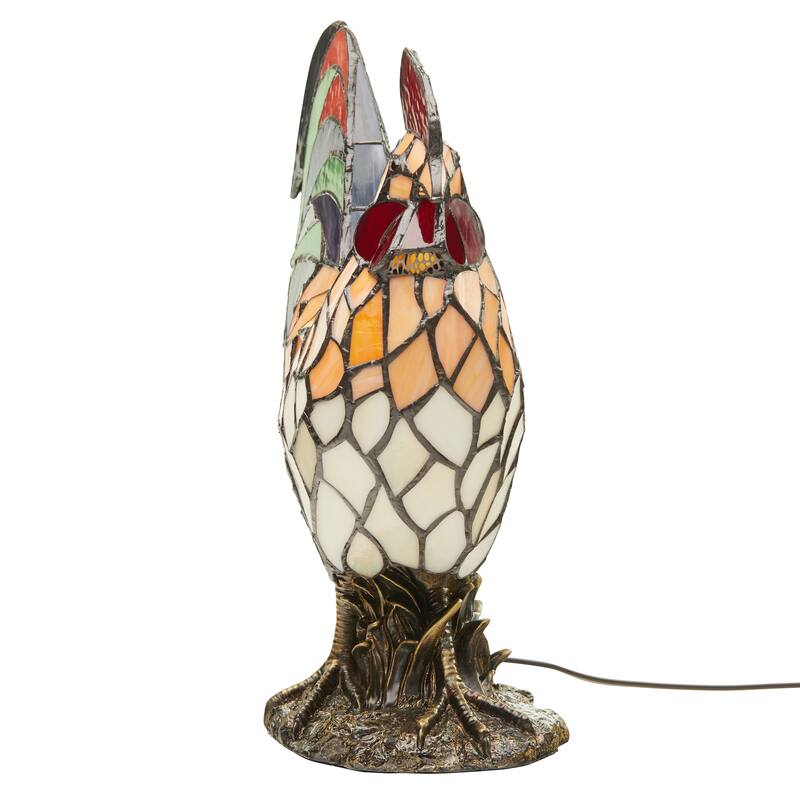 The Gray Barn Tara Multicolor Resin 15.5-inch Rooster Stained Glass Accent Lamp - 12.5"L x 7.0"W x 15"H